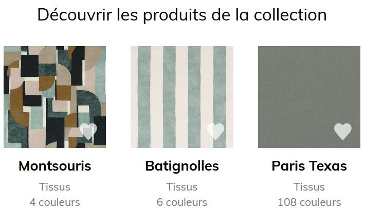 Les produits de la collection